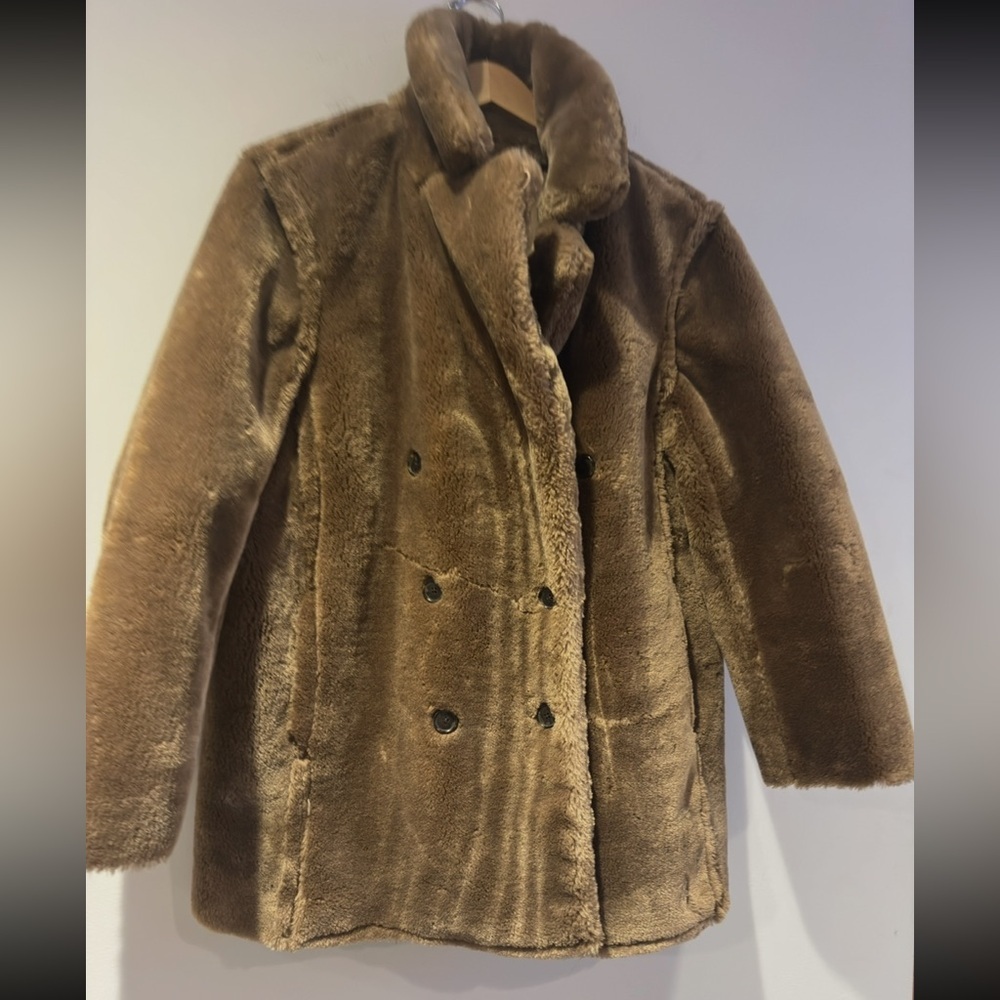 J.Crew Women's Faux-fur peacoat Size L - Picture 4 of 6